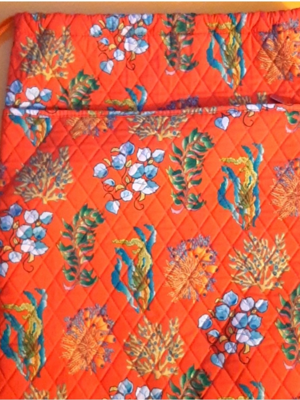 Penelope Ann pull me tight backpack Vibrant  Orange Quilted Floral